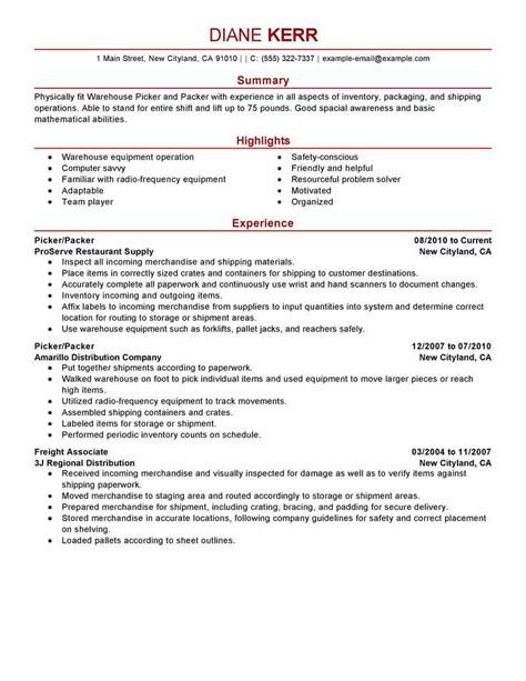 Best Picker And Packer Resume Examples Production Livecareer