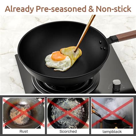 Snapklik Todlabe Carbon Steel Wok Inch Pre Seasoned Non Stick