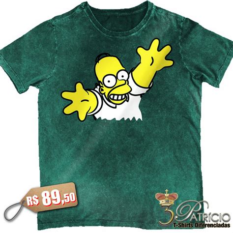 Camiseta Homer Simpson em 100 Algodão Premium Marmorizado Elo7