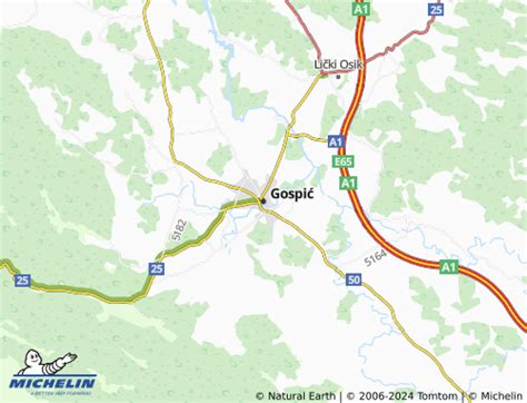 Michelin Gospić Map Viamichelin