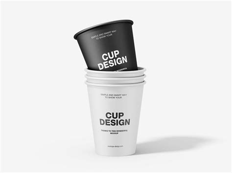 4 Stacked Paper Cups Mockup In Front View Free Download Resource Boy