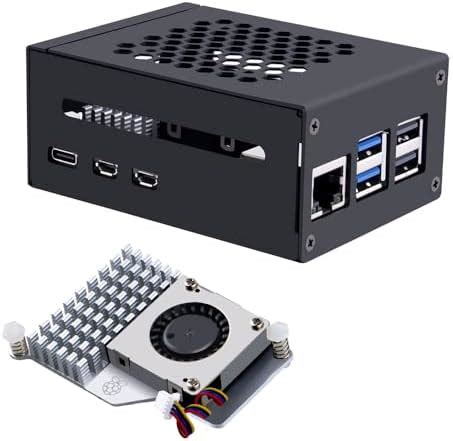 GeeekPi Raspberry Pi 5 Alloggiamento In Alluminio Supporto PCIe M 2