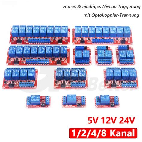 5 12 24V RELAISKARTE 1 2 4 8 Kanal Optokoppler Relaismodul