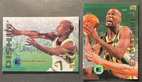 Gary Payton Shawn Kemp 1994 95 Skybox Emotion Sonics ソニックス NBA