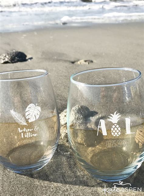 Personalized 9 Oz Stemless Wine Glass Party Favors By Kate Aspen Wine Glass Personalized