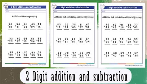 Free Printable 2 Digit Addition And Subtraction Without Regrouping