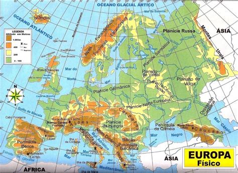 Mapa Relevo Da Europa BRAINCP