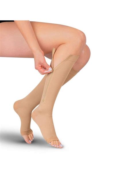 Medias De Compresi N Mediana Unisex Rodilla Dedos Libres Con Cierre