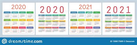 Calendario 2020 2021 Plantilla Cuadrada Del Diseño Del Calendario Del