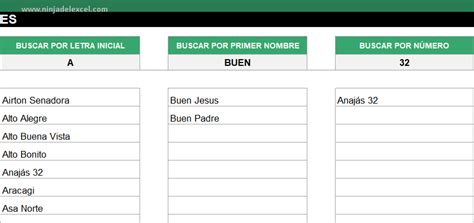 Plantilla Para B Squeda De Direcciones En Excel Ninja Del Excel