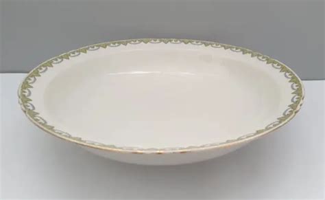 Plat Creux Ancien En Porcelaine De Limoges Frise Vert Et Or Eur