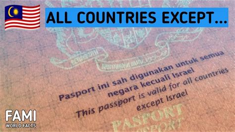 The Reasons Malaysian Passport Is Not Valid For Israel Youtube