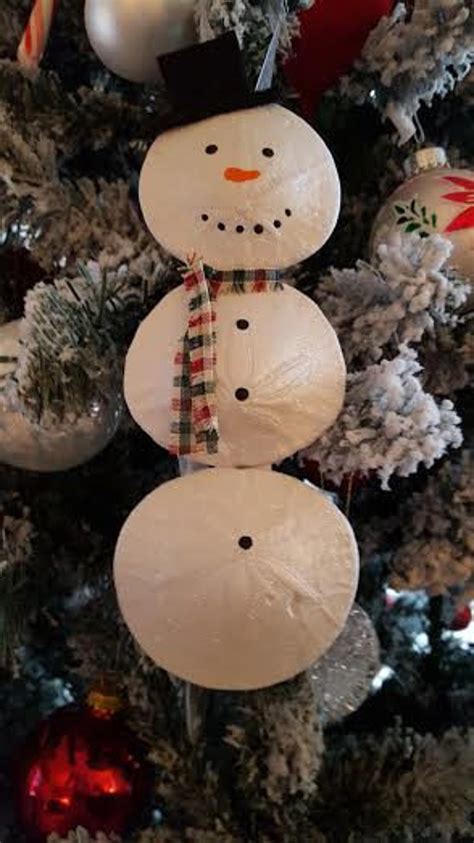 Snowman Sand Dollar Sand Dollar Snowman Ornament Beach Decor Christmas