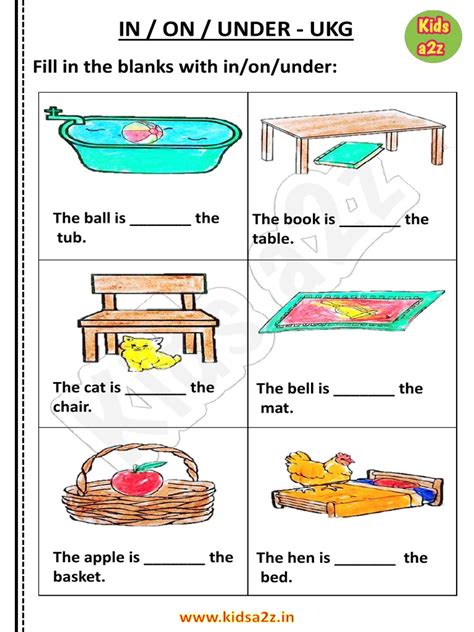 In On Under Ukg English Worksheet 1 Pdf