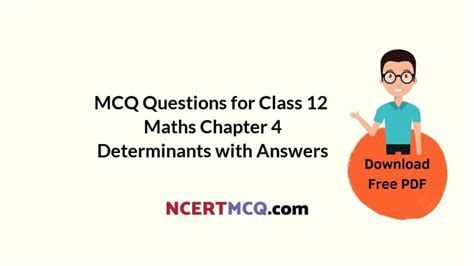 Determinants Class Mcq Online Test With Answers Questions Ncert Mcq