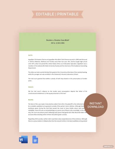 Case Brief Examples How To Create Format Pdf