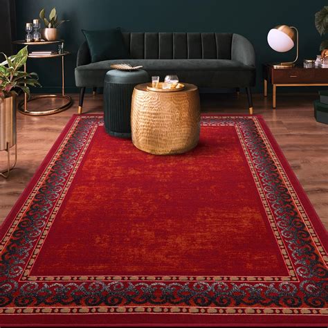 Amazon Antep Rugs Alfombras Bordered Modern X Non Slip Non Skid