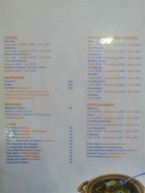 Menu at Restaurante Mariscos El Rey, Monterrey, León XIII 4344