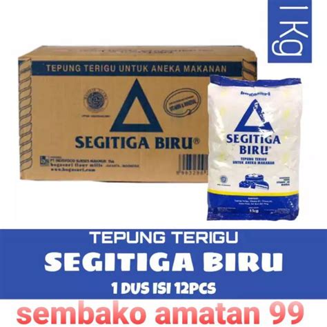 Jual Terigu Segitiga Biru Kemasan 1kg Isi 12pack Per Dus Shopee Indonesia