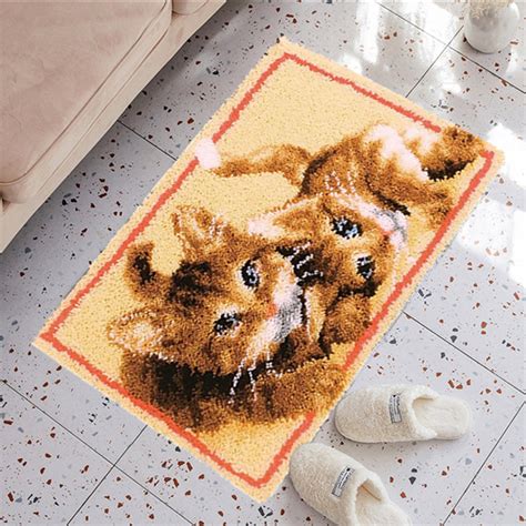 Latch Hook Rug Kits Embroidery Diy Cats Pattern Crochet Etsy Uk