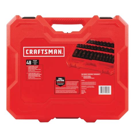 Craftsman 48 Piece Standard Sae And Metric Combination 12 In Drive Set 6 Point Impact Socket