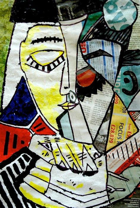 A Portrait By Picasso Made With Collage Arte Spagnola Arte Di