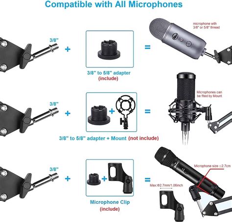 Ewinner Broadcasting Studio Microphone Mic Stand Suspension Boom