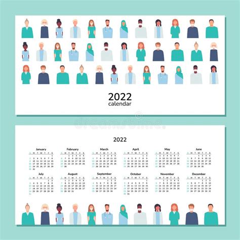 Horizontale Kalender Artsen En Verpleegkundigen Gelukkig