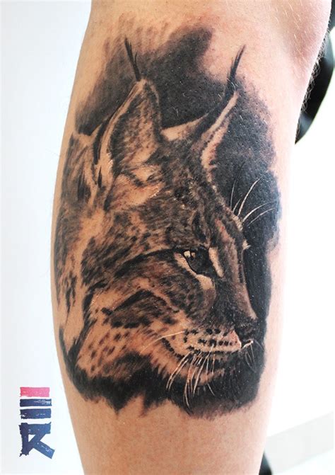 Colorful portrait of lynx tattoo on arm - Tattooimages.biz