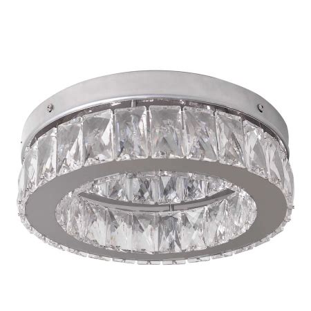 Plafon De Sobrepor Redondo Cristal Cm Led W K Bivolt Paris Luz