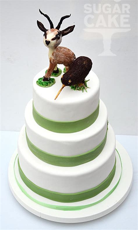 Springbok And Kiwi Wedding Cake Decorated Cake By CakesDecor