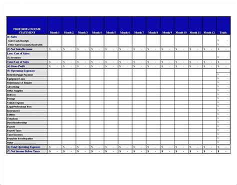 Income Statement Excel Template Doctemplates