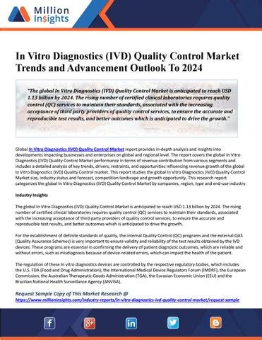 In Vitro Diagnostics Ivd Quality Control Market Segmentation Outlook