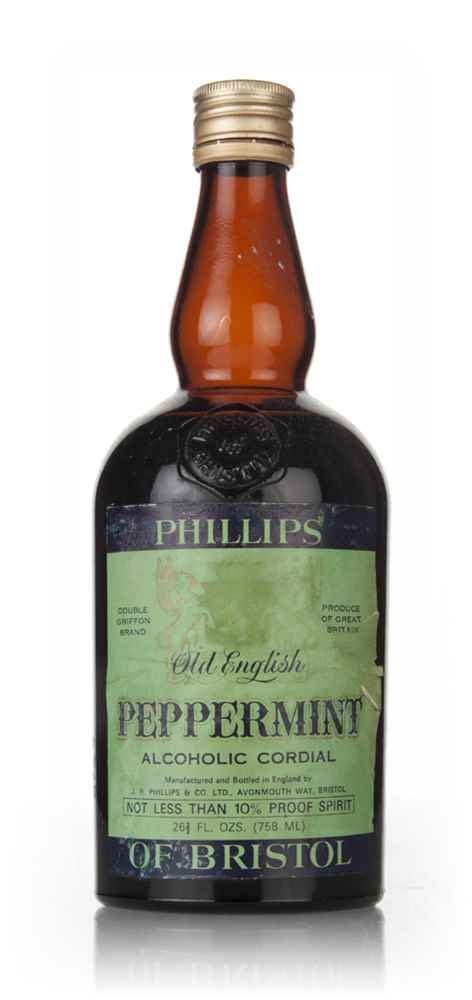 Phillips Of Bristol Peppermint Old English Alcoholic Cordial 1970s