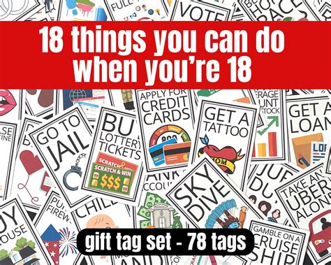 18th Birthday T Tag Printables Things That You Can Do Now That Youre 18 Daughter Son