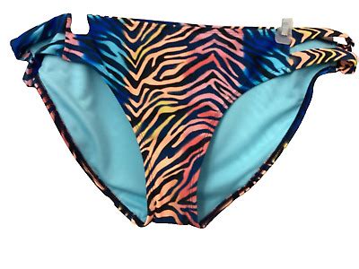 NO BOUNDARIES MIX MATCH SWIM BOTTOM Tie Dye Tiger Bikini Bottom Sz