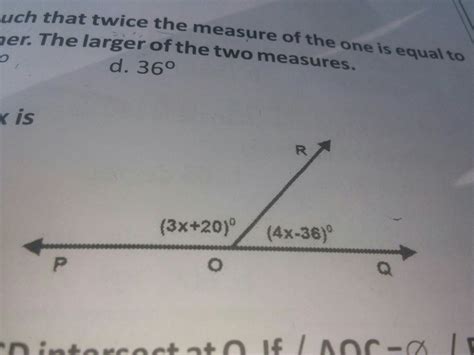 Solved In The Adjoining Figure The Value Of X Is Brainly In