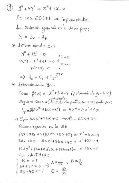 Ejercicios Resueltos De Ecuaciones Diferenciales Método De