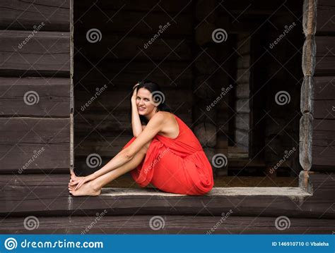 Beautiful Nude Woman In Red Fabric Stock Photography Cartoondealer