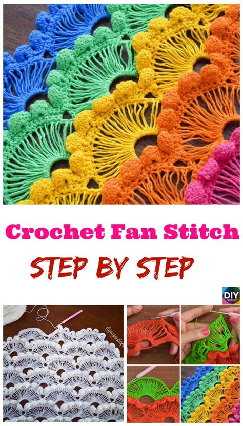 Crochet Fan Stitch – Step By Step Video Tutorial - DIY 4 EVER