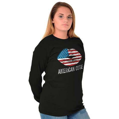 Brisco Brands American Flag Long Sleeve T Shirts Tee For Women