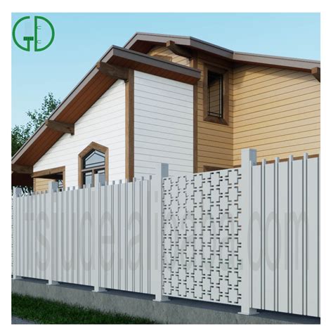 Gd Modern House Louver Gates And Fences Vertical Metal Frame Blade