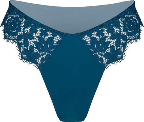 Monique Morin Lingerie Women S Blue Frisson Hi Leg Panty Tourmaline