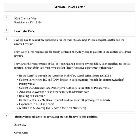 Midwife Cover Letter Velvet Jobs