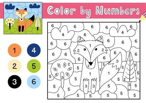 Premium Vector | Color by numbers game for kids coloring page with a ...