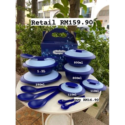 Tupperware Royale Blue Petit Serveware Set Shopee Malaysia