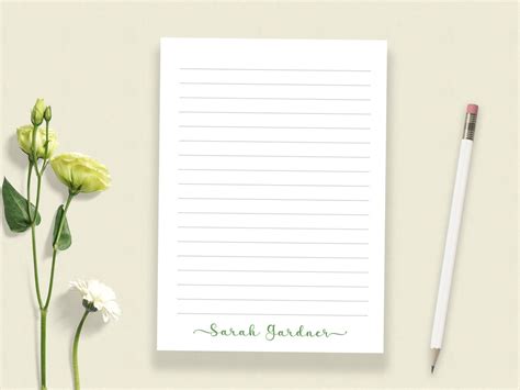 Personalized Notepad Elegant Script Notepad With Uppercase Etsy