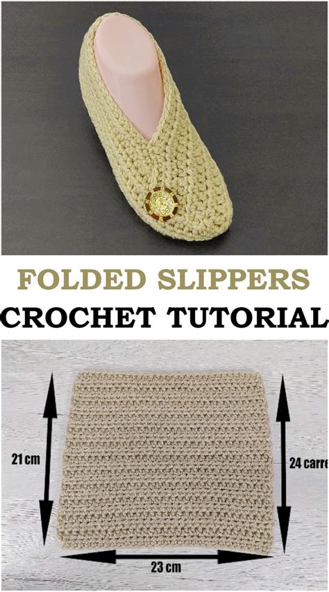 The Crochet Slippers Pattern Is Shown With Measurements