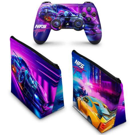 Capa Case E Adesivo Skin PS4 Controle Need For Speed Heat Submarino