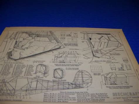 BEECHCRAFT D17-G17 STAGGERWING.. Fuselage Layout/Interior Details..rare ...